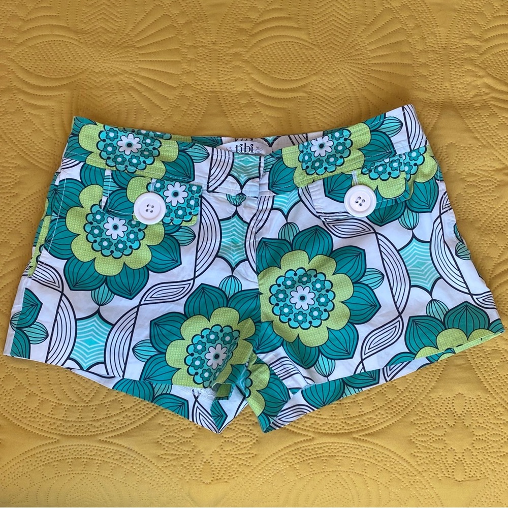 TIBI RETRO DESIGN SHORTS SIZE 4